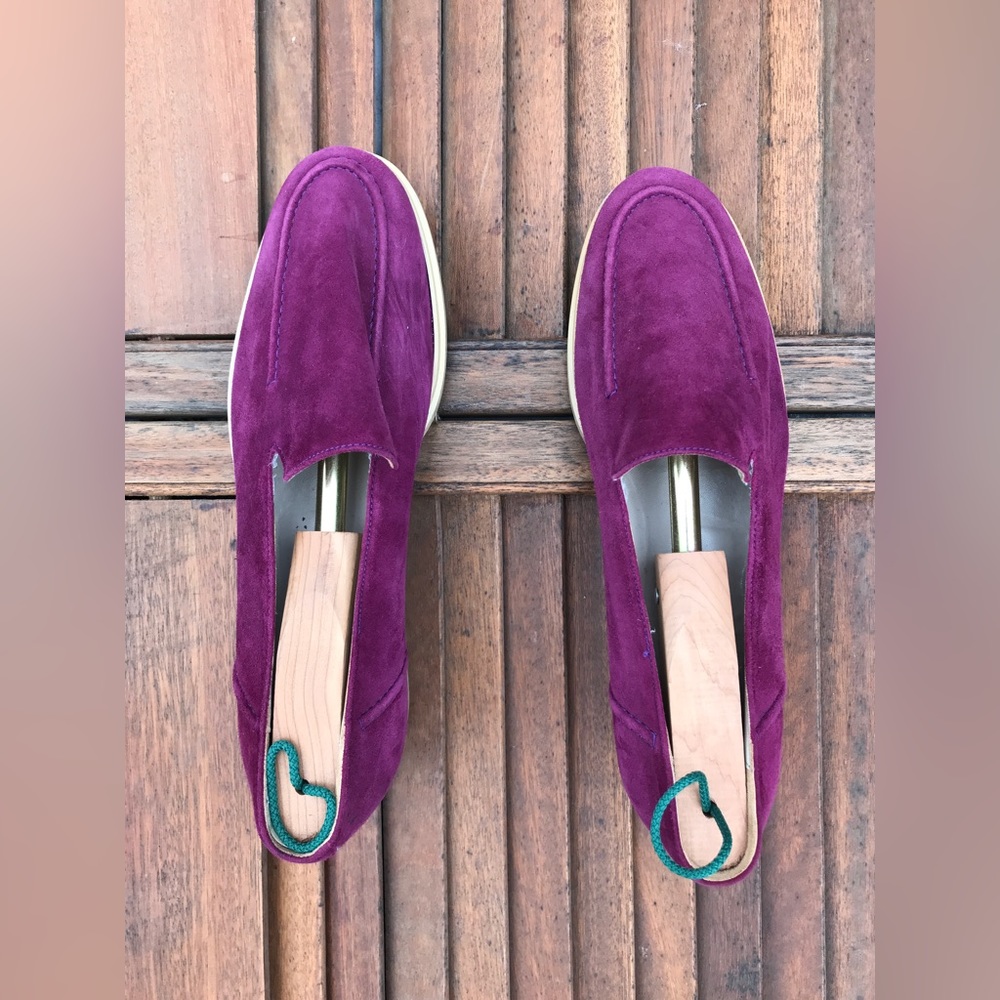Purple Suede Bally Loafers Size 9